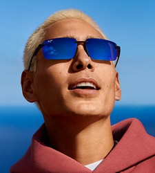 サングラス Maui Jim Maui Jim - Pokowai Arch Blue Hawaii Maui Jim Pokowai Arch Blue Hawaii Rectangular Men's